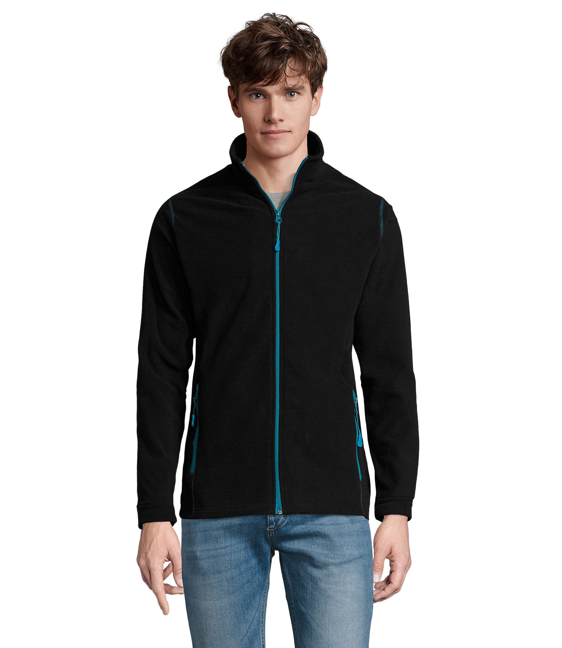 Chaqueta micropolar unisex con cremallera personalizable